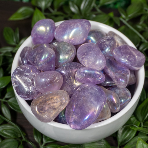 Aura Amethyst Tumbled