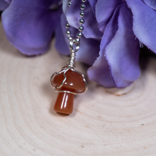 Red Jasper Mushroom Necklace