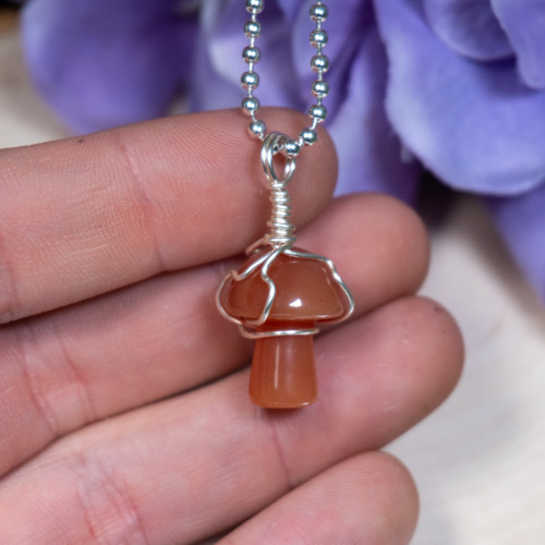 Red Jasper Mushroom Necklace