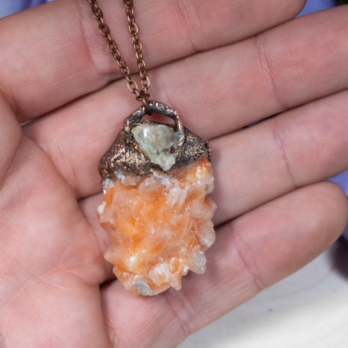 Raw Heulandite Necklace #1