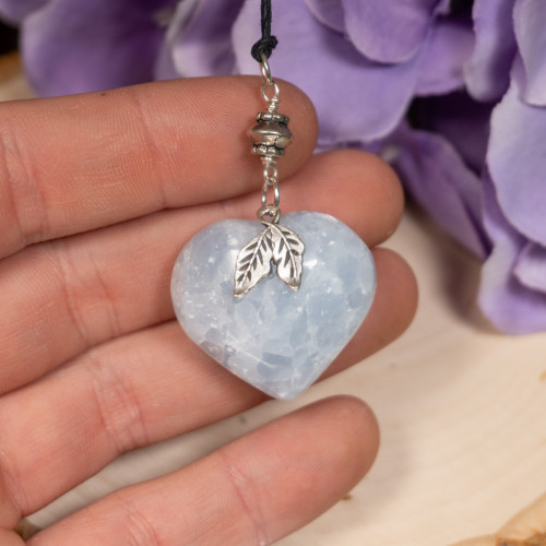 Blue Calcite Heart Necklace