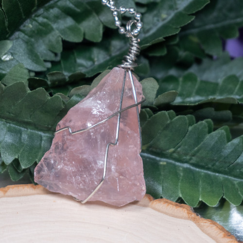 Raw Rose Quartz Necklace