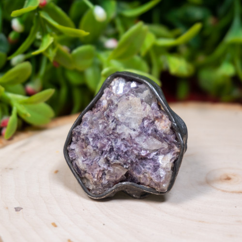 Raw Lepidolite Ring #2