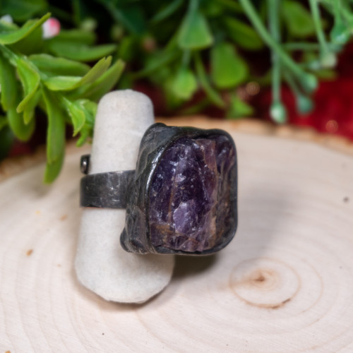 Raw Rwanda Amethyst Ring #1