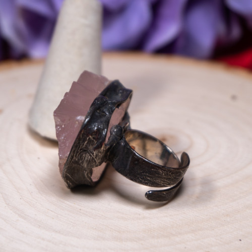 Raw Rose Quartz Ring #1