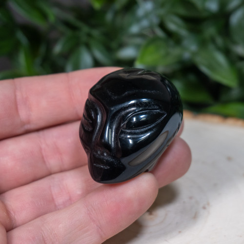 Small Obsidian Alien Head