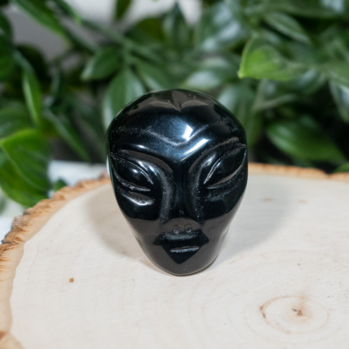 Small Obsidian Alien Head