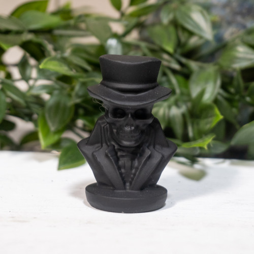 Obsidian Skull With Tophat