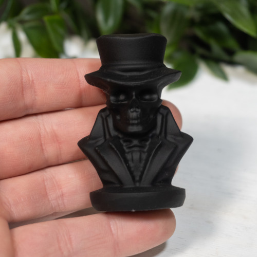 Obsidian Skull With Tophat