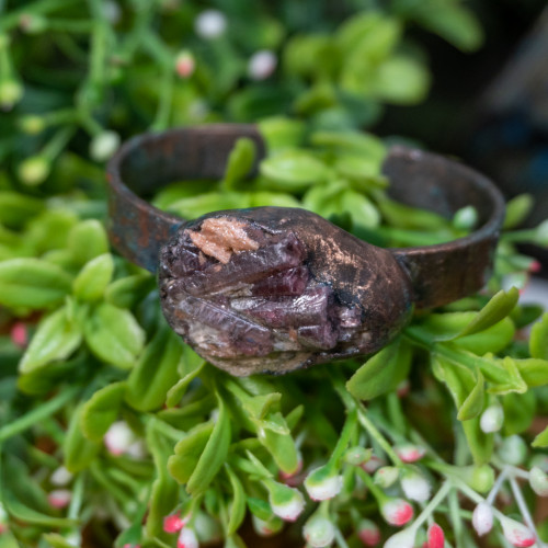 Raw Pink Tourmaline Cuff Bracelet