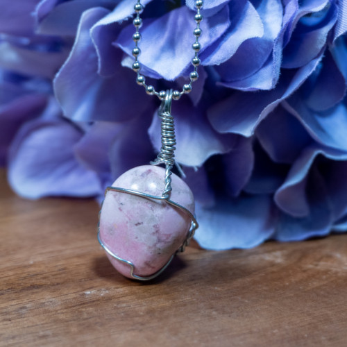 Tumbled Rhodonite Necklace #1