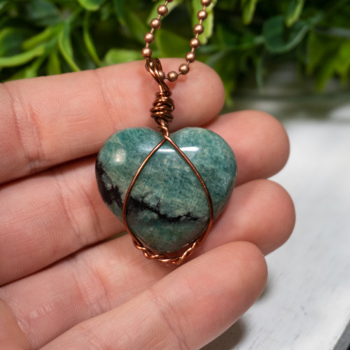 Amazonite Heart Necklace #1