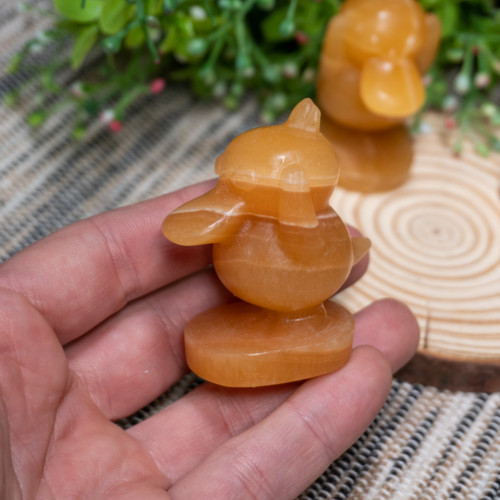 Orange Calcite "Psychic Duck Pocket Monster"