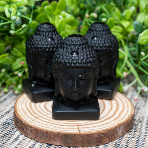 Obsidian Buddha Head