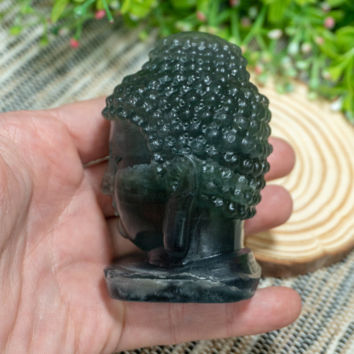 Green Fluorite Buddha Head