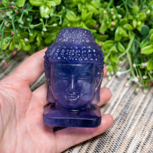 Purple Fluorite Buddha Head