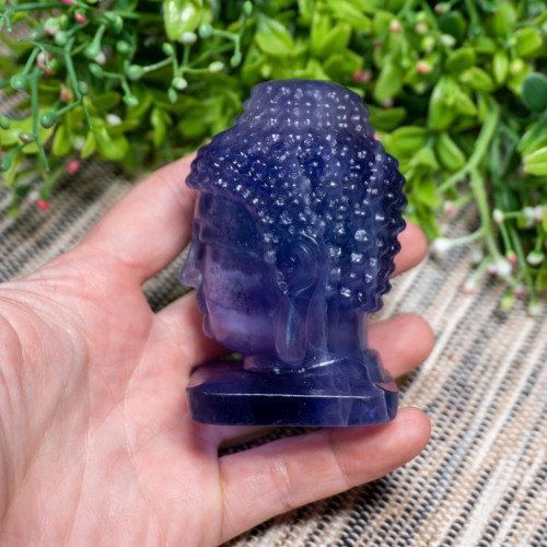 Purple Fluorite Buddha Head