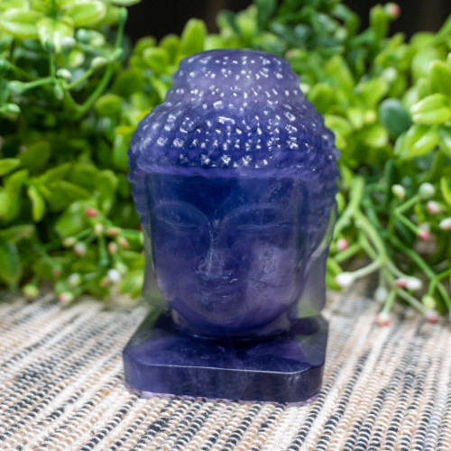 Purple Fluorite Buddha Head