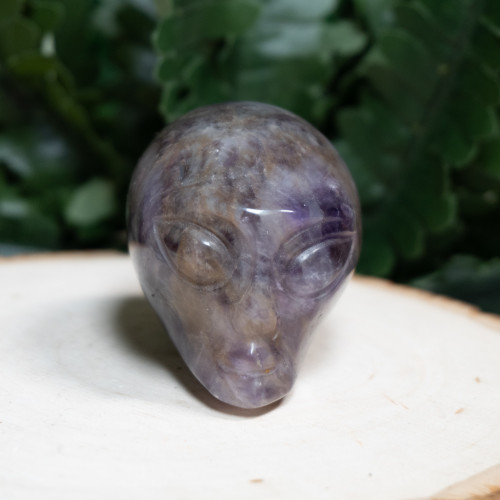 Chevron Amethyst Alien Skull