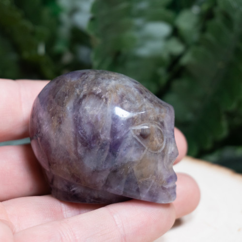 Chevron Amethyst Alien Skull