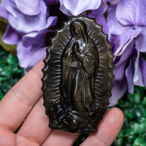 Golden Sheen Obsidian Mother Mary
