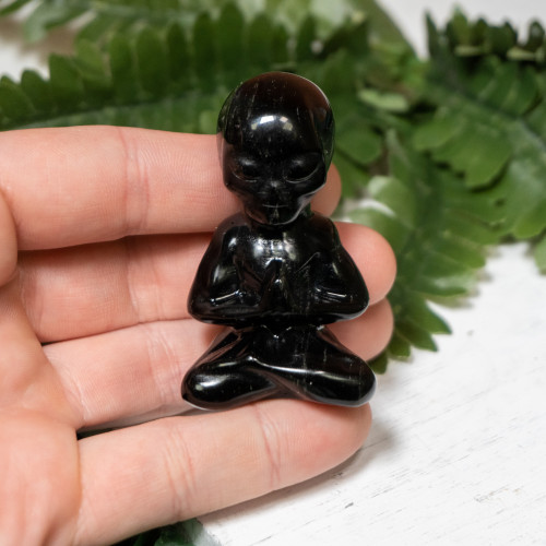 Obsidian Meditating Alien