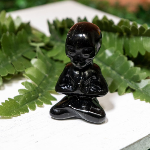 Obsidian Meditating Alien