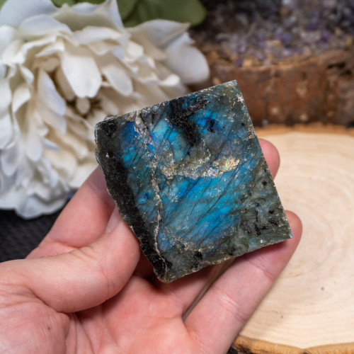 Palm Sized Half-Polished Labradorite #19