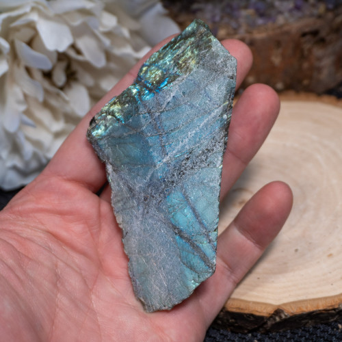 Palm Sized Half-Polished Labradorite #17