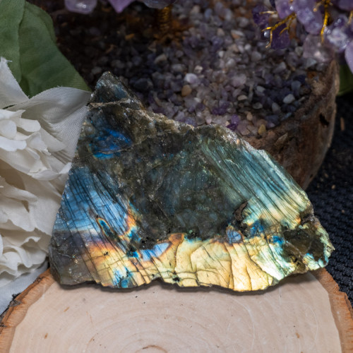 Palm Sized Half-Polished Labradorite #13