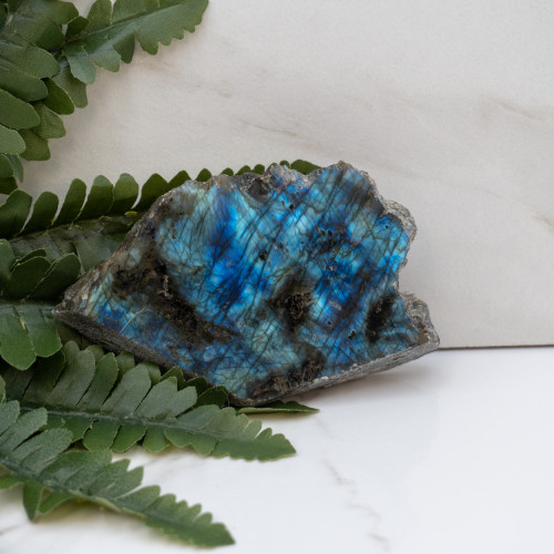 Half Polished Labradorite Slice #7