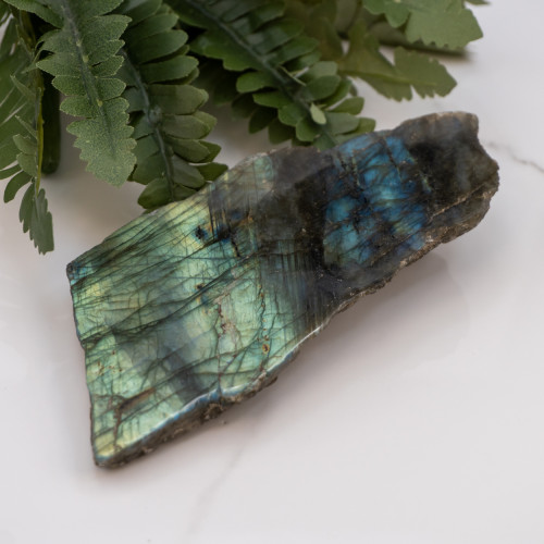 Half Polished Labradorite Slice #1