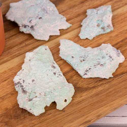 Turquoise Flakes with Pyrite Inclusions