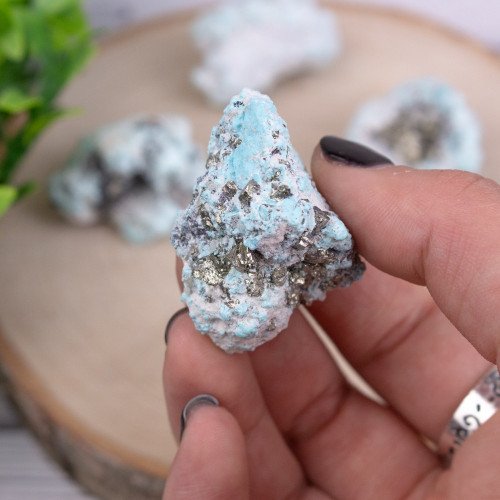 Pyrite in Turquoise Nuggets