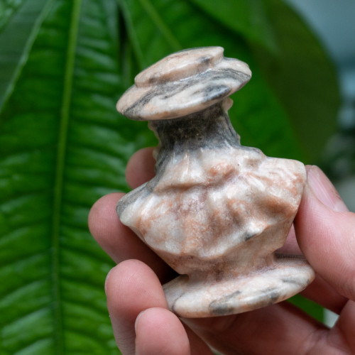 Pink Zebra Jasper Plague Doctor Carving
