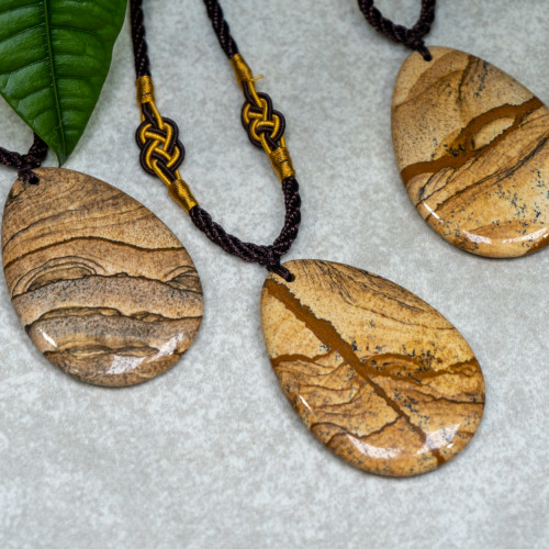 Random Brown Jasper Polished Necklace