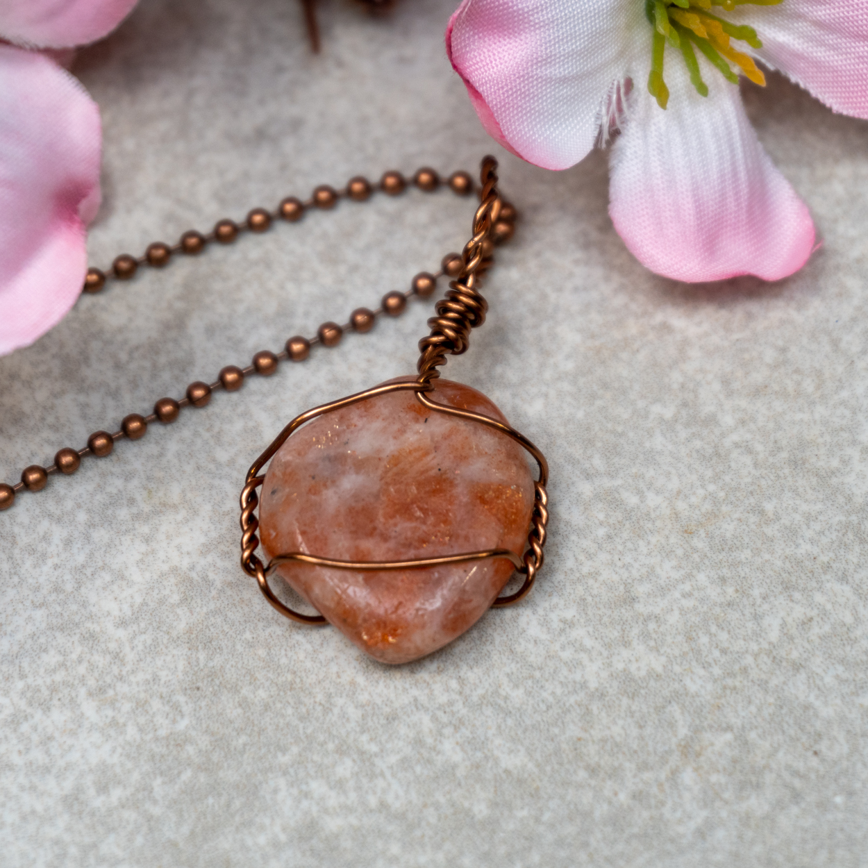 Sunstone Polished Bronze Necklace The Crystal Council