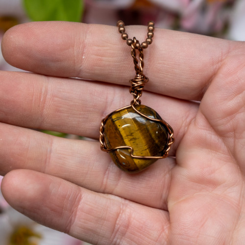 Tiger Eye Polished Bronze Necklace