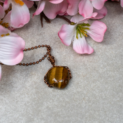 Tiger Eye Polished Bronze Necklace