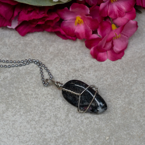 Eudialyte Polished Polished Silver Necklace