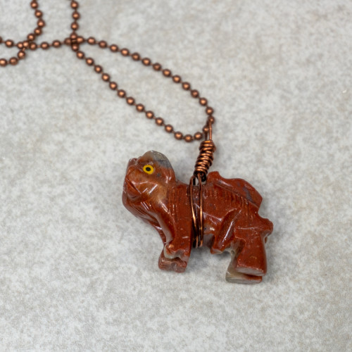 Dolomite Dog Bronze Necklace