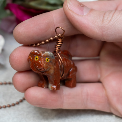 Dolomite Dog Bronze Necklace