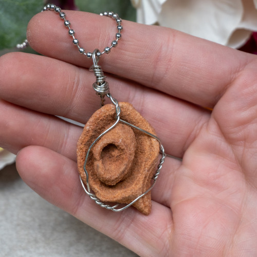 Raw Stromatolite Silver Necklace #1