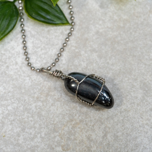 Hemitite Polished Silver Necklace