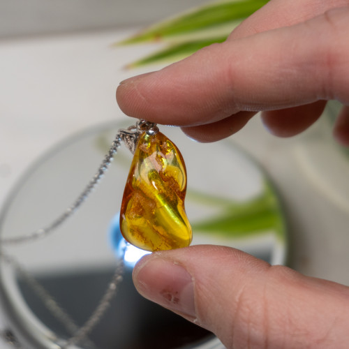 Amber Pendant Necklace #10