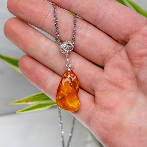 Amber Pendant Necklace #10