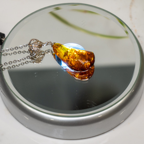 Amber Pendant Necklace #6