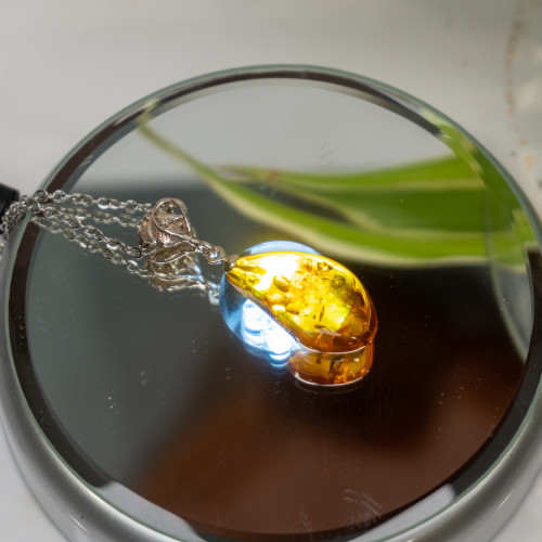 Amber Pendant Necklace #3