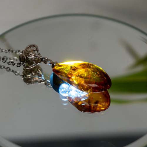 Amber Pendant Necklace #3