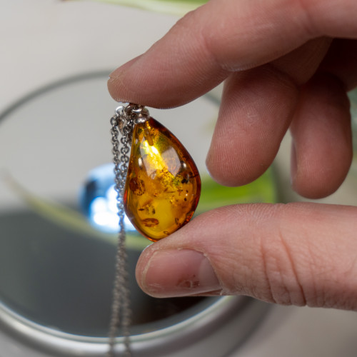 Amber Pendant Necklace #3